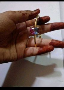 Gold Bangle with Gemstone