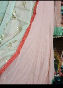 bust 42 Elegant Peach &amp; Mint Kurta Set