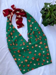 y2k mistletoe magic reversible GEET halter top