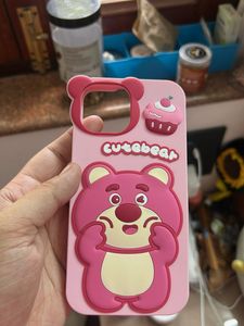 iPhone 14 Cute Pink Bear Phone Case
