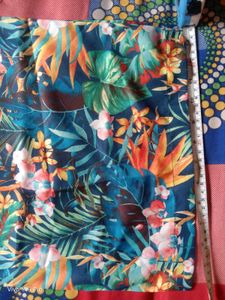 Tropical Print Strapless Jumpsuit