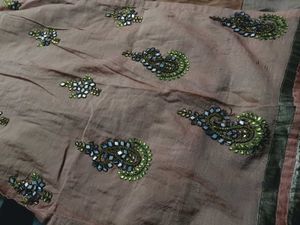 Peach kurti with pearls