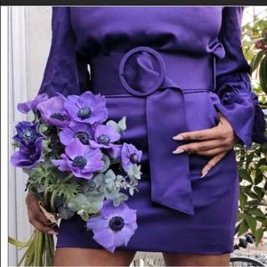 SHEIN Violet Satin Shoulder Cups Dress