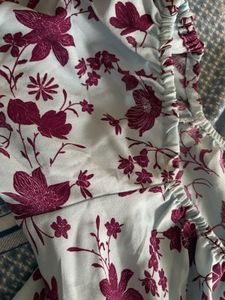 Light Blue Floral Print Midi Dress