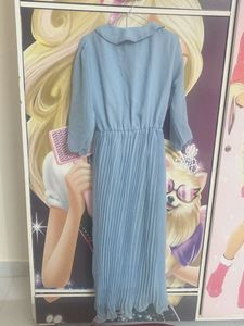 chic Blue Pleated dress
