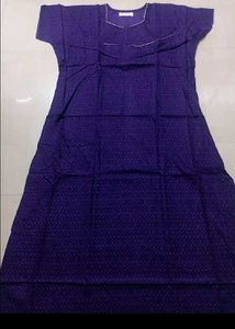 Elegant Purple Printed Nightgown