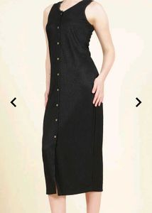 Black Button-Down Maxi Dress