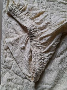 New Cream Embroidered Palazzo Pants_waist upto 42