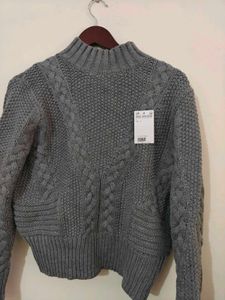 Cozy Grey Knit Sweater