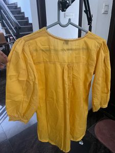 short embroidered Yellow Top