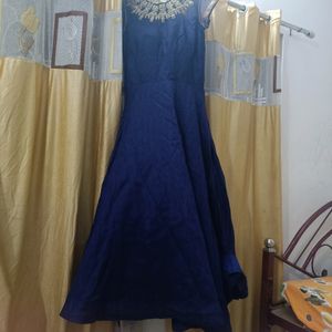 Full Heavy Work In Blue Gown