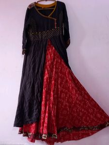 Bohemian Red Bandhani Print Maxi