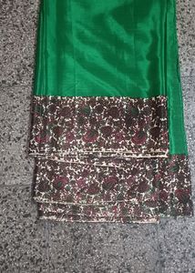 Satin Green Saree