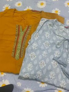 Stylish Yellow and blue Kurta