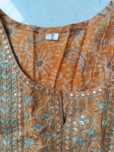 Designer Orange Kurta Set with Pants