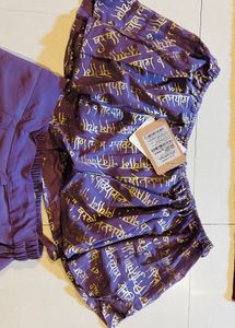 Elegant off shoulder dhoti and top set