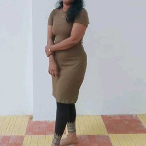Solid Olive Green Casual Dress