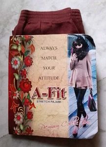 Brand New woollen STRETCH Maroon pajami