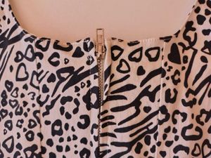 Animal Print Lace-Up Corset Top
