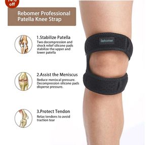 Adjustable Knee Support, Black &amp; Green, 2 Count