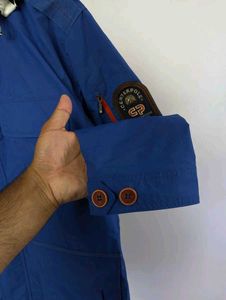 Blue Hooded Jacket