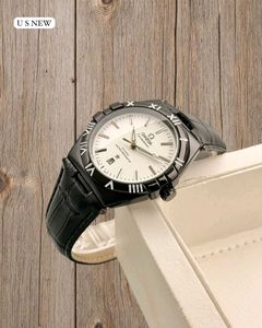 OMEGA FOR MENS PREMIUM QUALITY LEATHER BELT WATCH