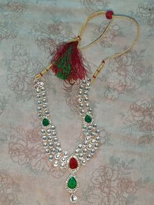 Choker Red Green Multicolour Stone Set