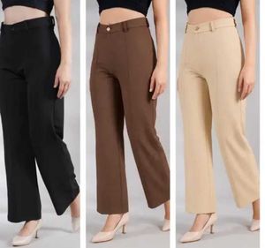 Wide Leg Dress Pants - Black, Brown, Beige