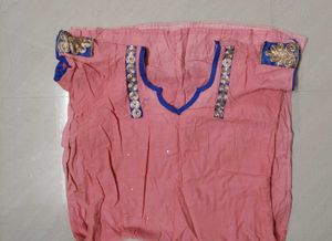 Pink Embroidered Kurta