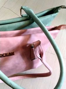 👜 Shoulder Bag | side1-Pink | Side2- Pista Green