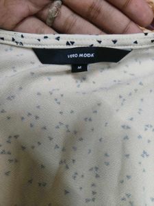 Vero Moda Chic Cream Polka Dot Long Sleeve Top