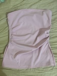 PINK  Ruched Strapless Top