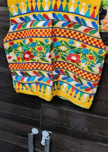 Vibrant Yellow Embroidered Ethnic Vest