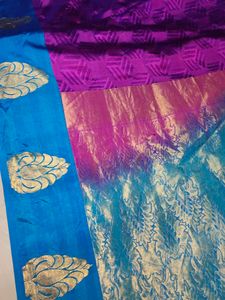 Purple Blue 💜💙 Pattu Saree With Blouse