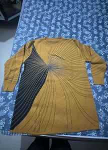 Striking Red &amp; Black Patterned midi , yellow kurti