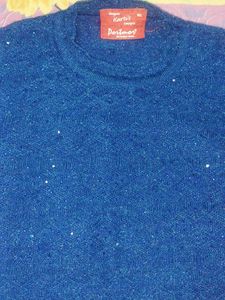 Designer Blue Knitted Sweater