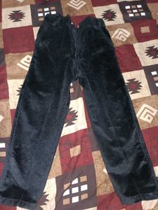 Kids Black Velvet Pants