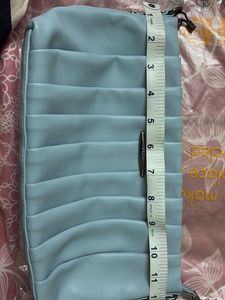 Stylish Light Blue Pleated Clutch Bag