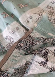 Beautiful Light Blue Saree with deer print