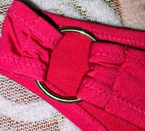 Red Bikini Bottom with Gold Rings