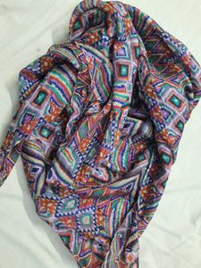 Vibrant Geometric Print Dupatta silk fabric