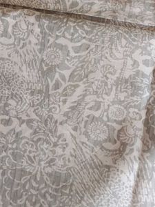 Elegant Grey Saree with Floral Border