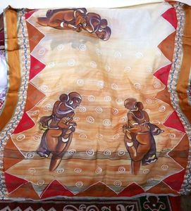 Hand-Painted half hussar Saree with Unique Motifs