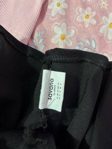 Black Pleated Skirt Shorts