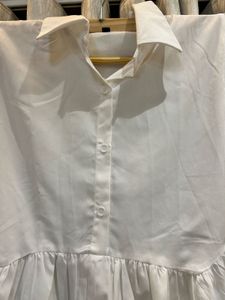 Denim Vest with White Blouse Set