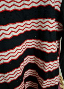 Striped Long Sleeve Top with criss cross back