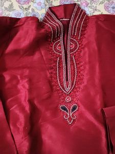 Maroon Kurta with Pajama,size 40
