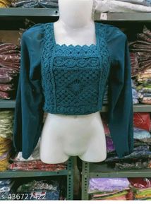trendy full sleeve crop top