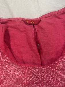Vibrant Pink Printed Kurta