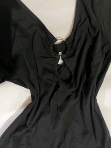 Black y2k vintage retro V-Neck Top